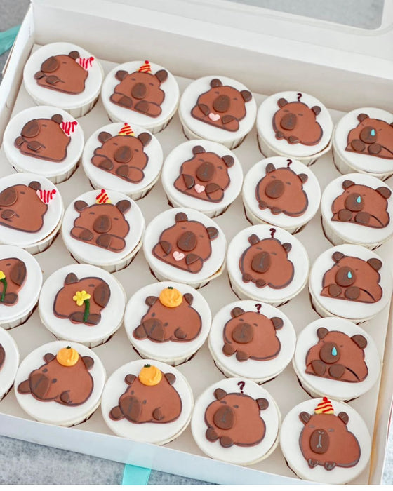 Custom Capybara Cupcake 27 pcs (Individual Packing)