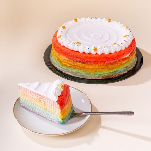 Rainbow Mille Crepe Cake