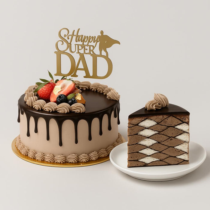 Wavy Chocolate Crepe Cake with Fruits 8 Inch