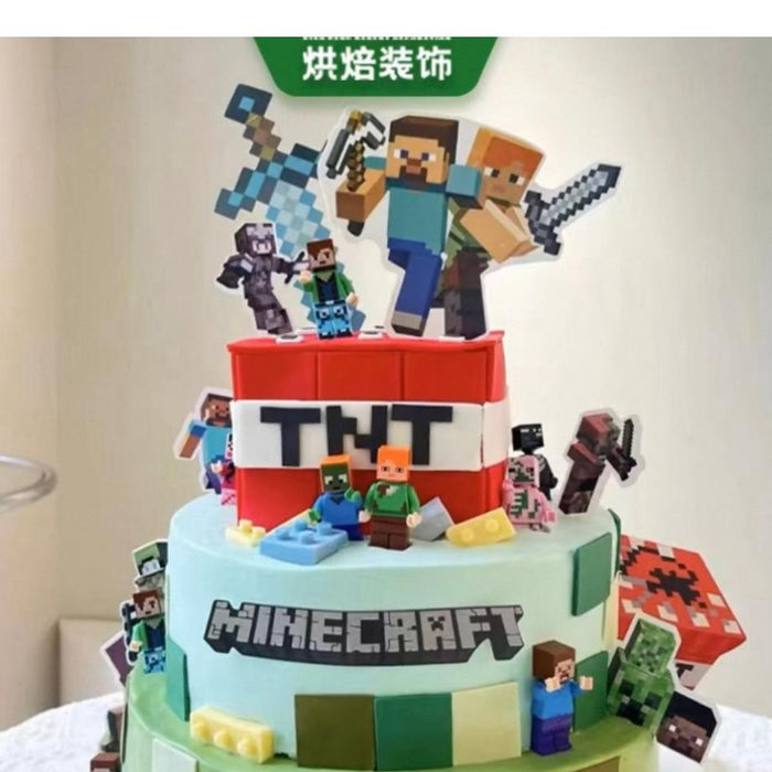 Custom Minecraft Two Tier Cake 8" + 5x5"