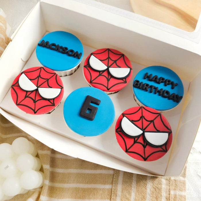 Cupcake - Spiderman 6pcs (Fondant) - YippiiGift