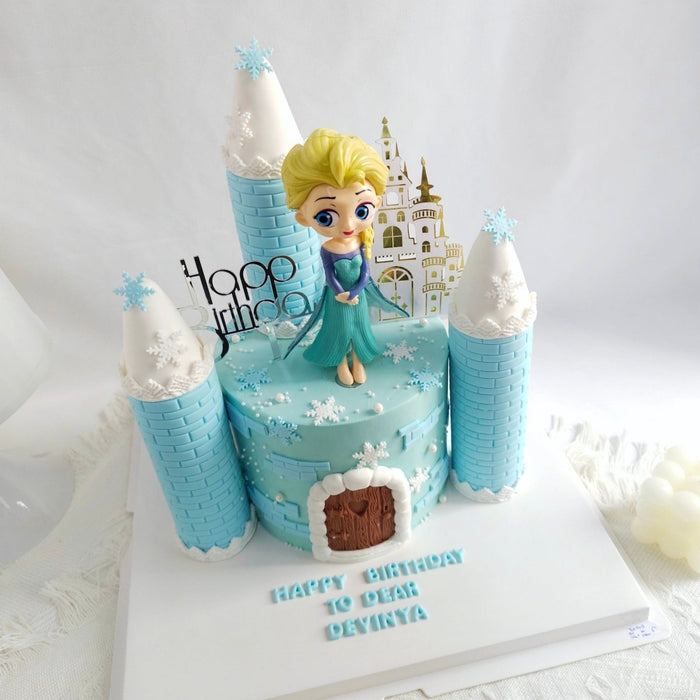 Elsa Frozen Castle Cake 6 Inch - YippiiGift