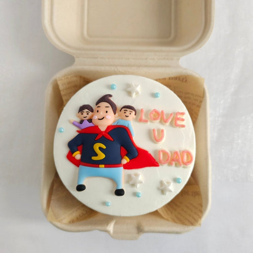 Father's Day Love U SuperDad Bento Cake 4 Inch - YippiiGift