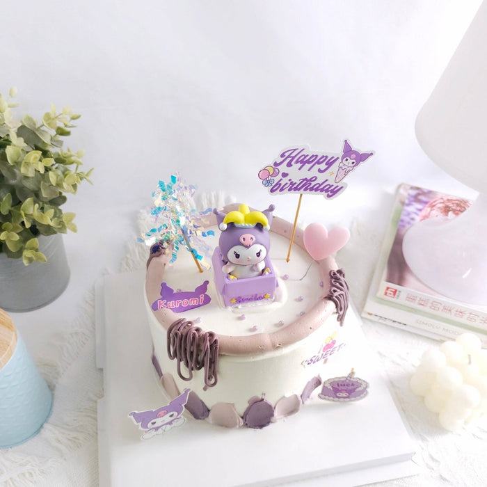 Kuromi Pastel Purple Cake 6 Inch (With Toy) - YippiiGift
