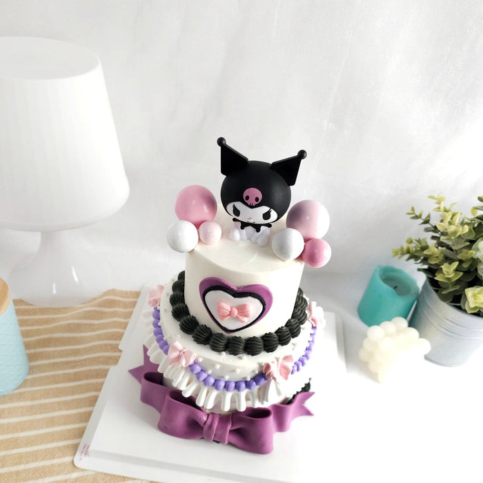 Kuromi Two Tier Cake 4 Inch + 6 Inch (With Toy) - YippiiGift