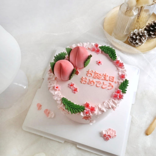 Longevity Peach Cake 6 Inch (Fondant) - YippiiGift