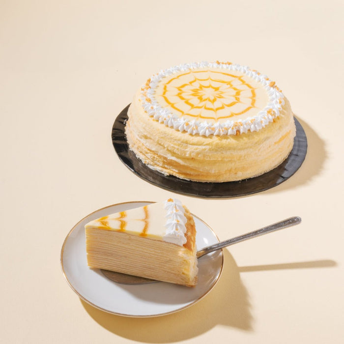 Luscious Salted Caramel Mille Crepe Cake - YippiiGift