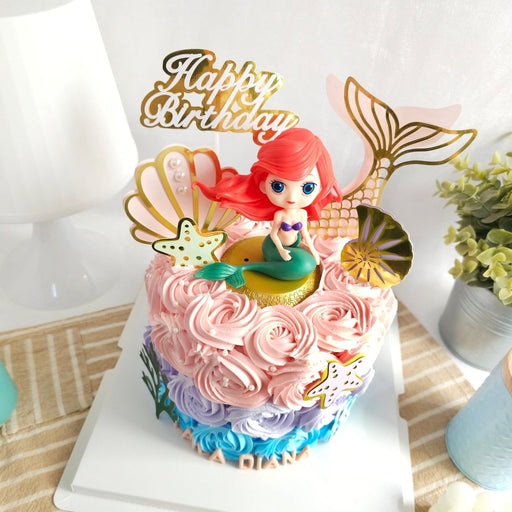 Mermaid Seashell Rosette Cake D6" H5.5" (Toy + Card stock) - YippiiGift