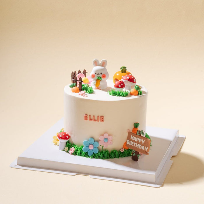 Rabbit Cottage Cake 6 Inch (With Toys) - YippiiGift