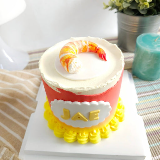 Shrimp Design Cake 4 inch (Fondant) - YippiiGift