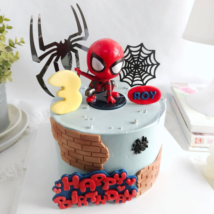 Spiderman Bday Cake 6 inch (Fondant) - YippiiGift