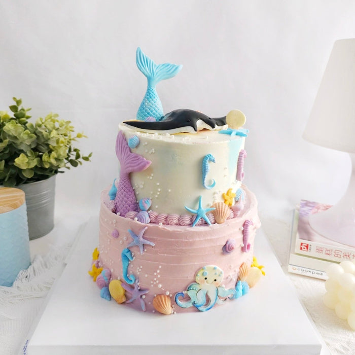 Under the Sea Two Tier Cake 6 Inch + 8 Inch (Buttercream) - YippiiGift