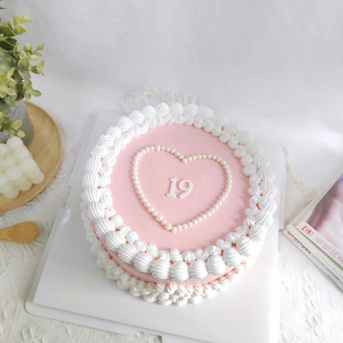 Vintage Pink Pearl Cake 8 Inch - YippiiGift