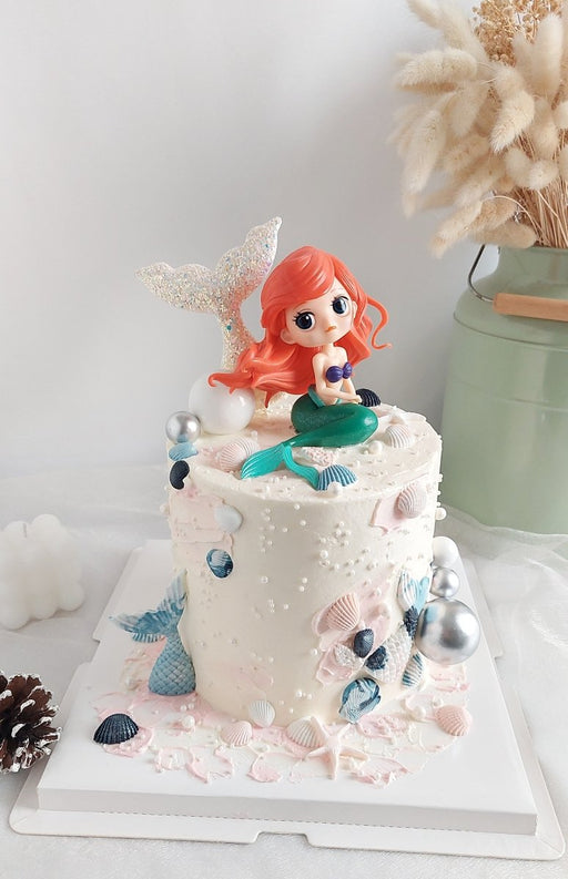 Ariel Mermaid Seashell Cake 6 Inch H5.5 Inch - YippiiGift