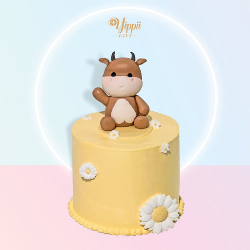 Brown Cow Cake 4 Inch (Fondant) - YippiiGift