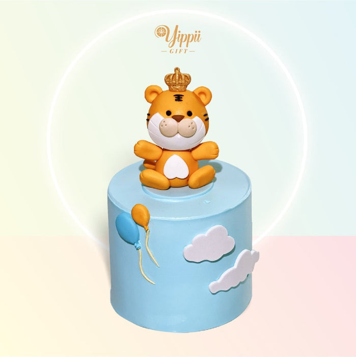 Crown Tiger Cake 4 Inch (Fondant) - YippiiGift