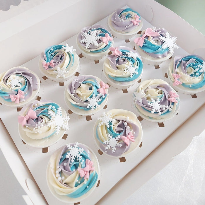 Cupcake-Pastel Snowflake 12 Pcs - YippiiGift