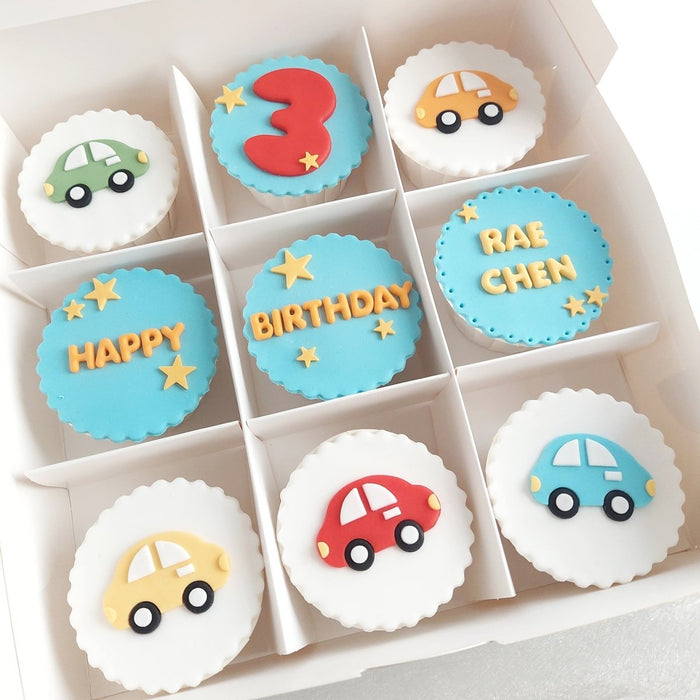 Cupcake-Roadway Car 9 Pcs (Fondant) - YippiiGift