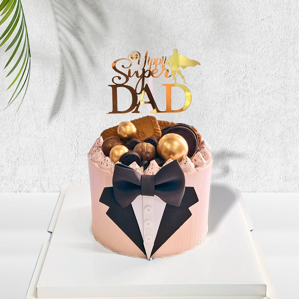 DAD Pink Suit Cake - YippiiGift