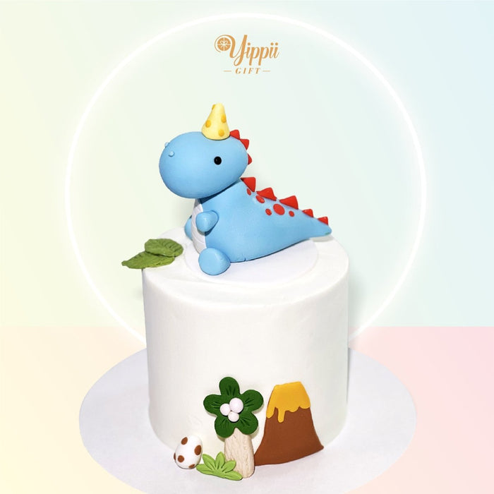 Dinosaur Volcano Cake 4 Inch (Fondant) - YippiiGift