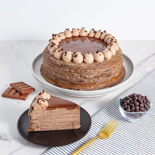 Divine Dark Chocolate Mille Crepe Cake (Slice) - YippiiGift