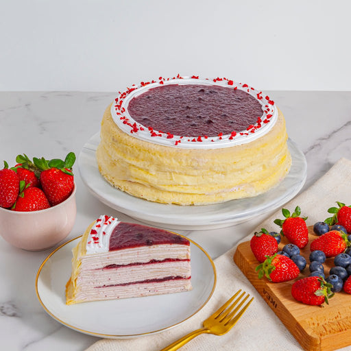 Double Mix Berries Mille Crepe Cake (Slice) - YippiiGift