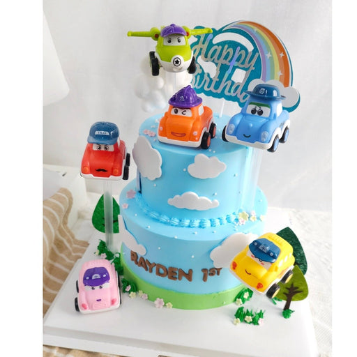 Flying Cars Cake Two Tier 5 Inch + 7 Inch (With Toy) - YippiiGift