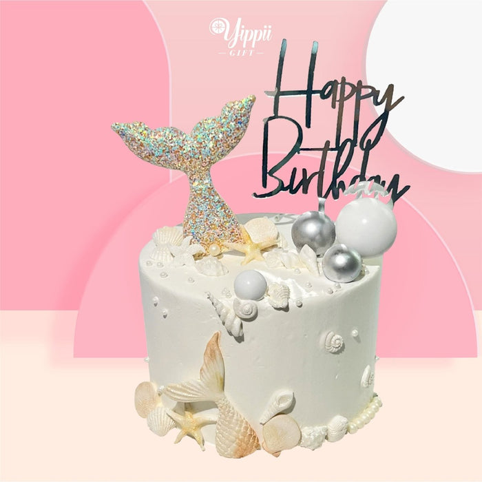 Golden Mermaid Tail Cake 6 Inch - YippiiGift