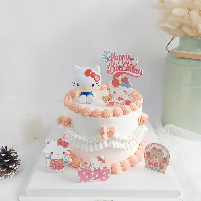 Hello Kitty Blue-Peach Cake 6 Inch (Toy) - YippiiGift