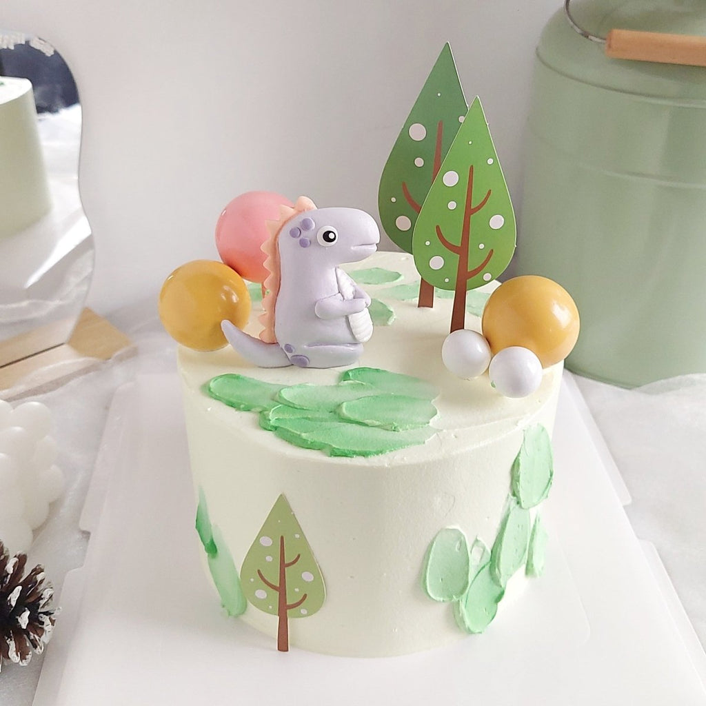 Joyful Dinosaur Cake 6 Inch (Fondant) - YippiiGift