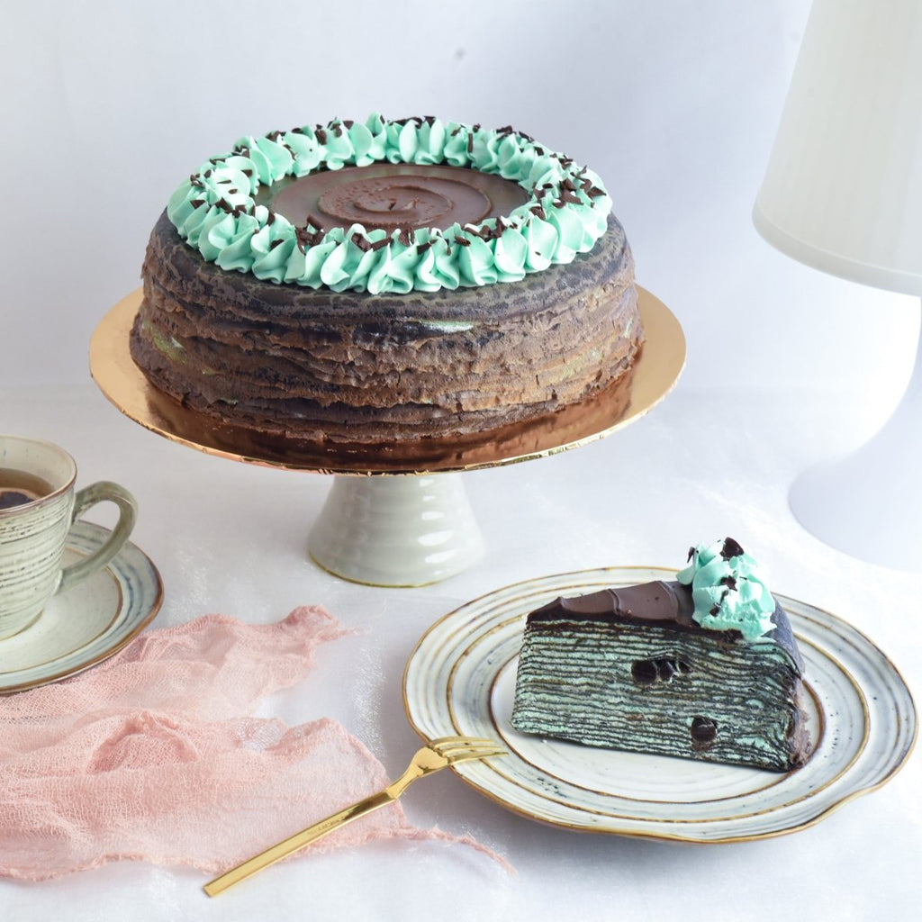 Mint Chocolate Mille Crepe Cake - YippiiGift