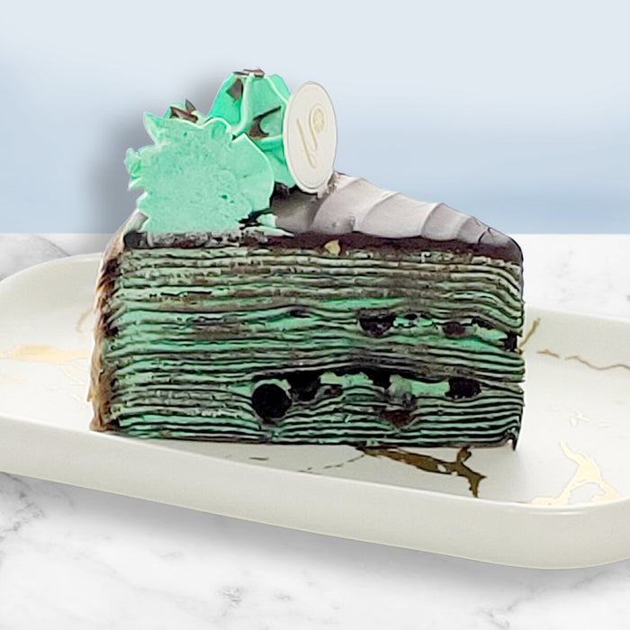 Mint Chocolate Mille Crepe Cake (Slice) - YippiiGift