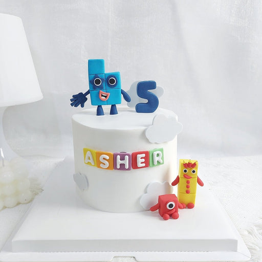 Numberblock White Cake 6 Inch (Fondant) - YippiiGift