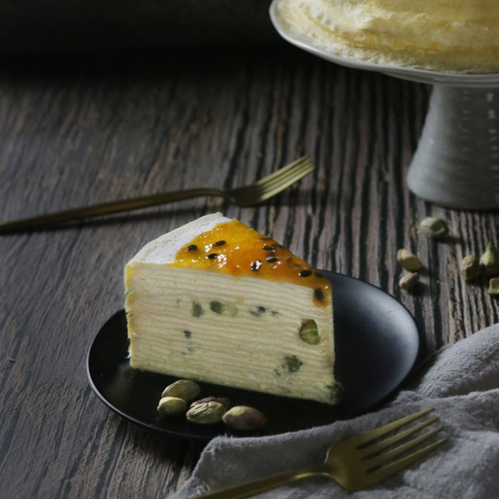 Passion Fruit Pistachio Mille Crepe Cake Delivery - YippiiGift