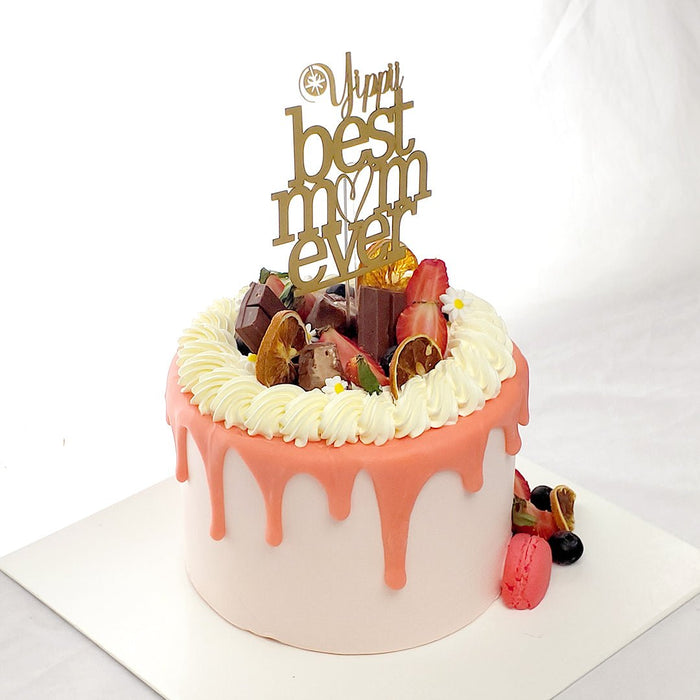Peachy White Chocolate Cake / Mommy B-Day Cake - YippiiGift