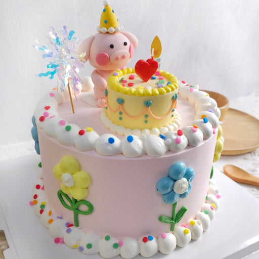 Piggy Flower Cake 8 Inch - YippiiGift