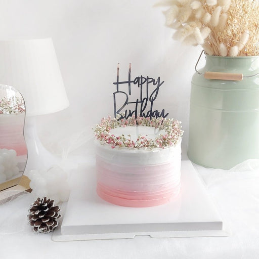Pink Ombre Baby Breath Flower Cake 6 Inch - YippiiGift