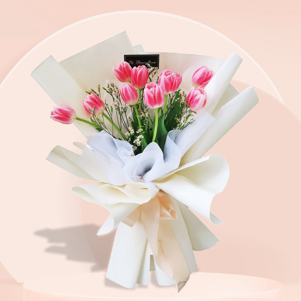 Pink Tulip Fresh Flower Bouquet - YippiiGift