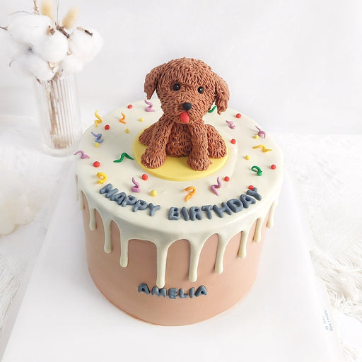 Poodle Dog Cake 6 Inch (Fondant) - YippiiGift