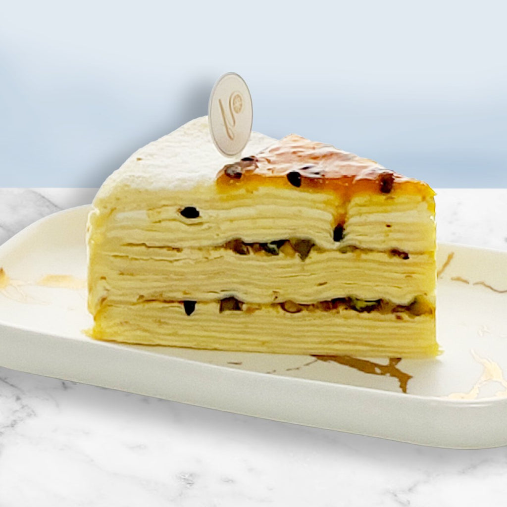 Pulpy Passion Fruit Pistachio Mille Crepe Cake (Slice) - YippiiGift