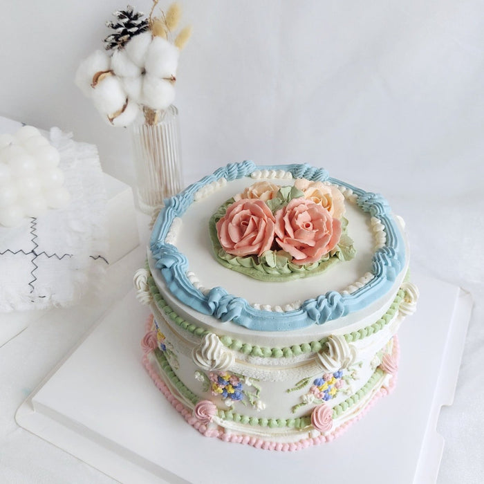 Vintage Rose Charm Cake 6 inch - YippiiGift
