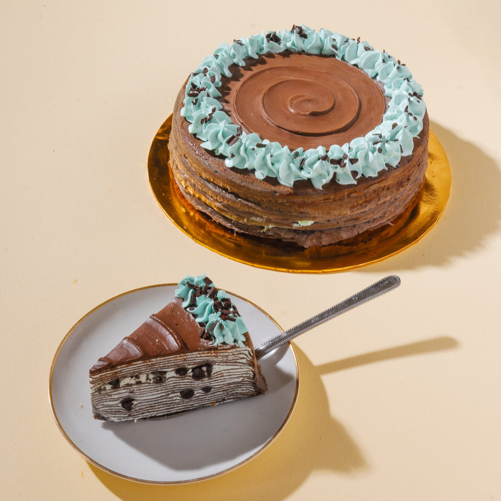 Mint Chocolate Mille Crepe Cake