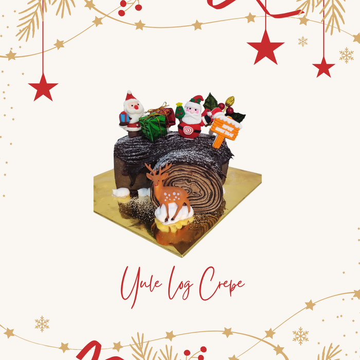 Yule Log Crepe Cake
