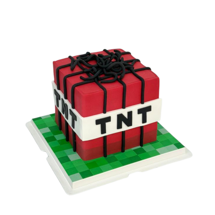 Minecraft TNT Cake – Explosive Birthday Fun for Kids 6 Inch (Full Fondant)
