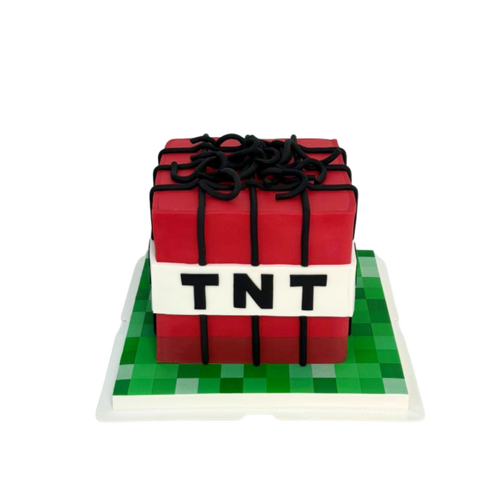 Minecraft TNT Cake – Explosive Birthday Fun for Kids 6 Inch (Full Fondant)