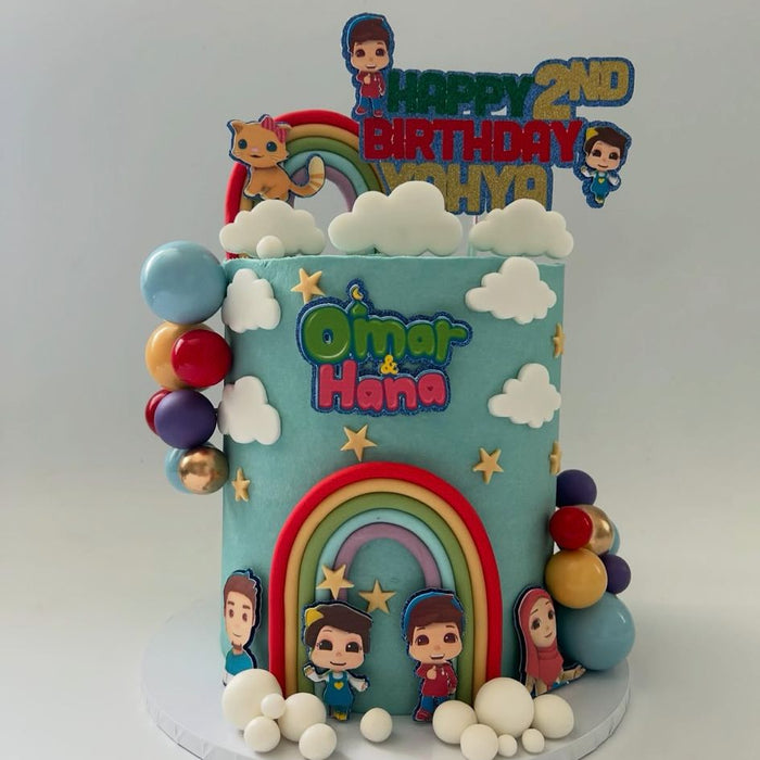 Custom Omar & Hana Cake 6x6 Inch (Buttercream)