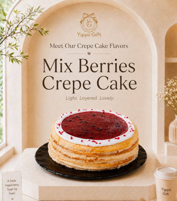 Double Mix Berries Mille Crepe Cake