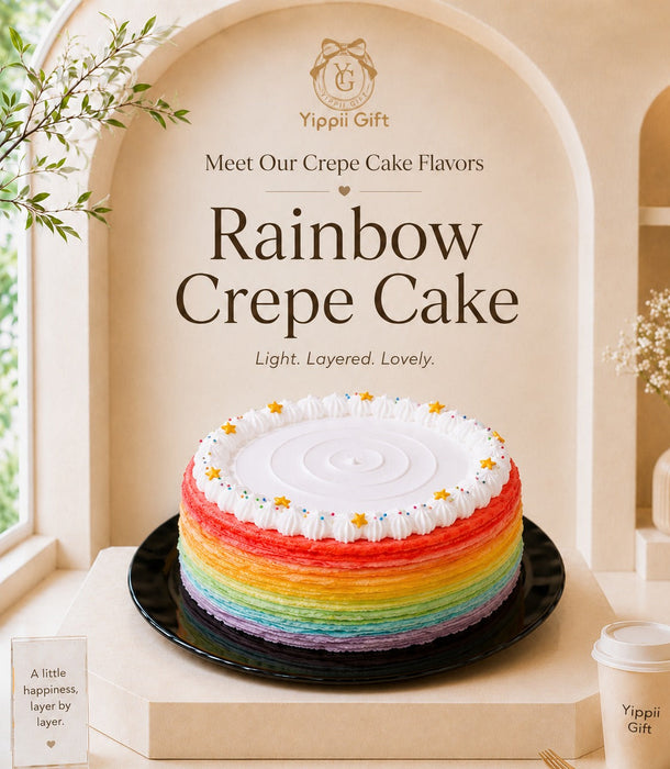 Rainbow Mille Crepe Cake