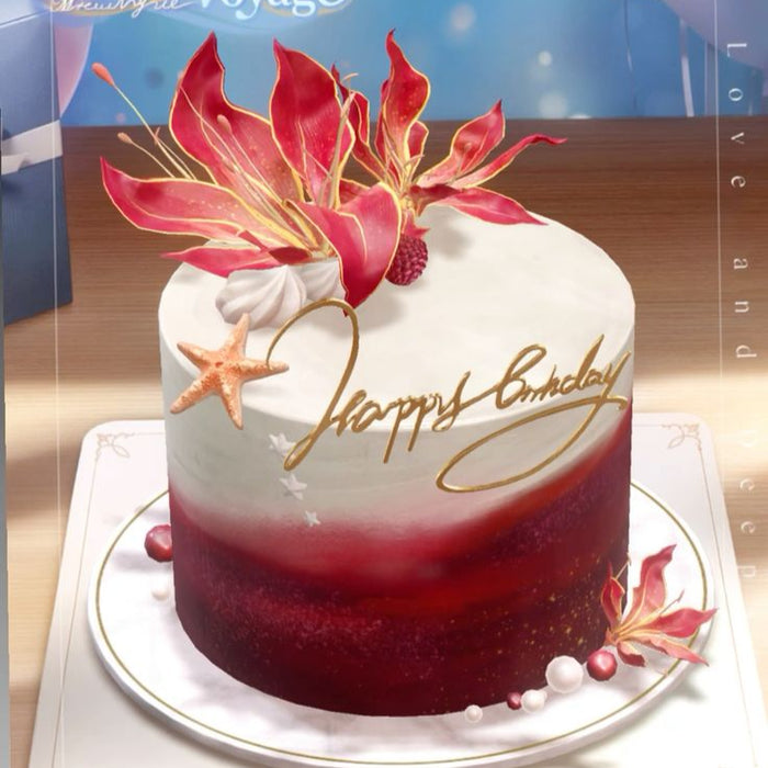 Custom Lily Flower Cake D8" H4.5"