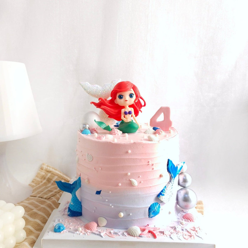 Ariel Mermaid Seashell Pastel Cake D 7 Inch H 5.5 Inch - YippiiGift